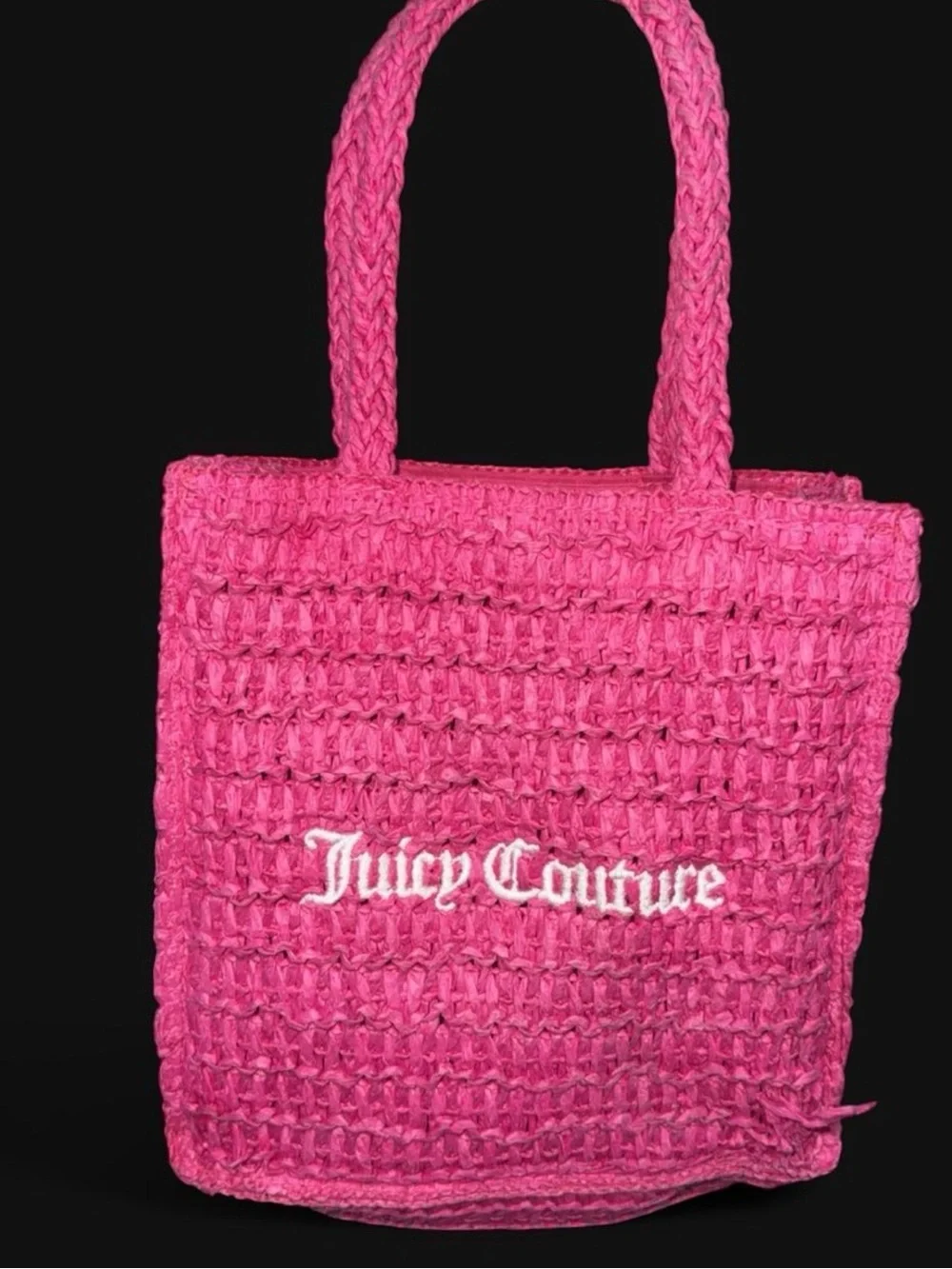 Juicy Couture Hot Pink Woven Logo Tote